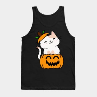 Funny Persian cat is in a pumpkin Tank Top